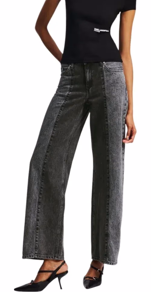 Karl Lagerfeld Black Cotton Relaxed Fit Jeans
