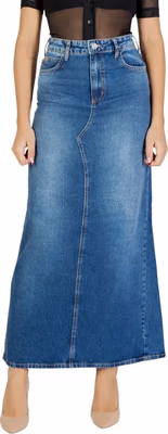 Blue Cotton Long Skirt