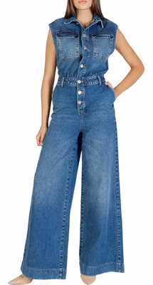 Blue Cotton Jumpsuit