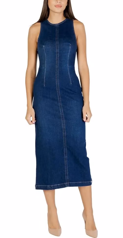 Colcci Blue Cotton Long Dress