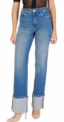 Blue Cotton Bootcut Jeans