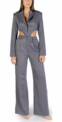 Gray Polyester Jumpsuit