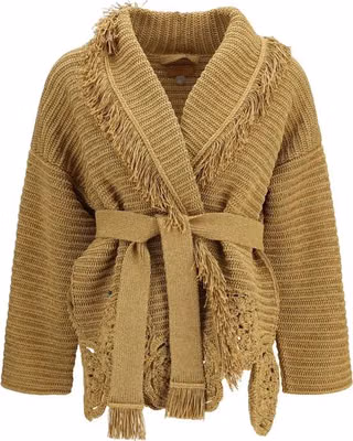 Gold Polyester Cardigan