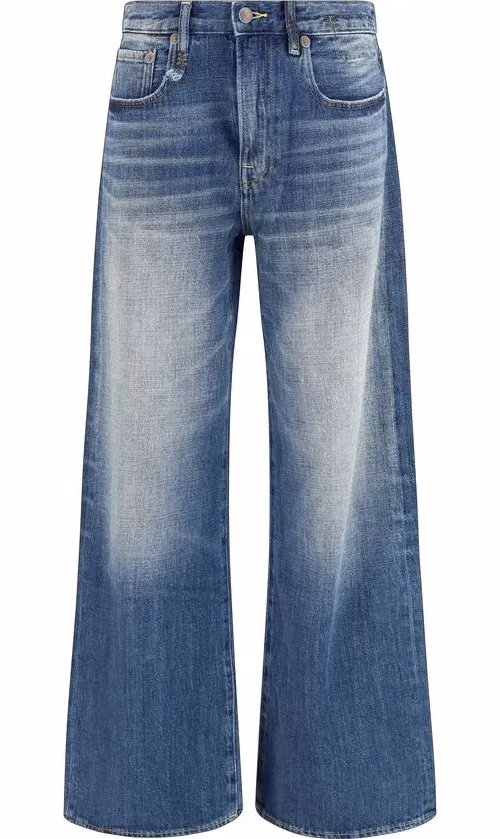 R13 Blue Cotton Relaxed Fit Jeans