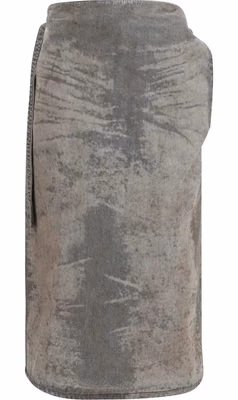 Gray Lyocell Midi Skirt