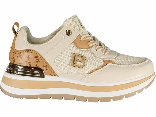 Laura Biagiotti Beige Polyurethane Women Sneaker