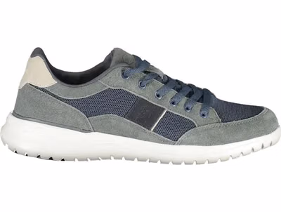 Blue Polyester Men Sneaker