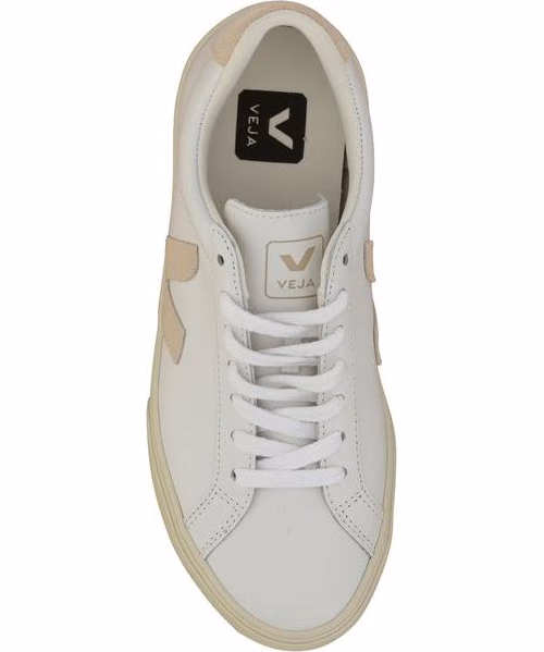 Veja White Calf Leather Bos Taurus Low Top Sneakers