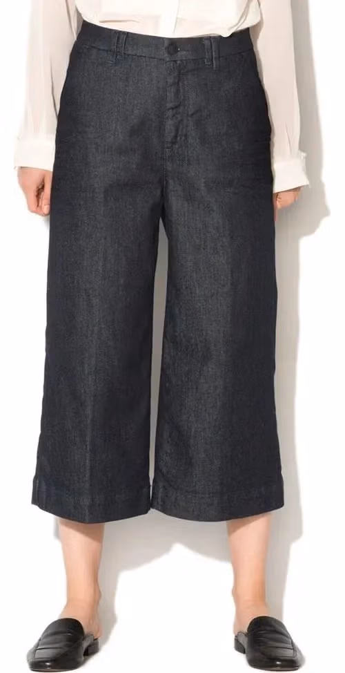 Gas Blue Polyester Cropped Jeans
