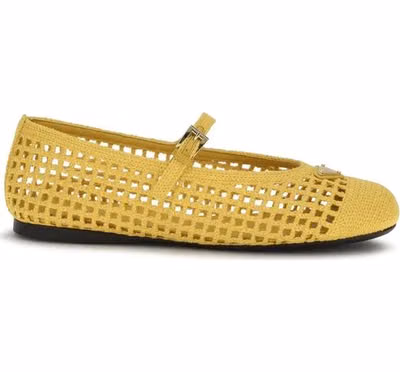 Bicolor Cotton Ballet Flats