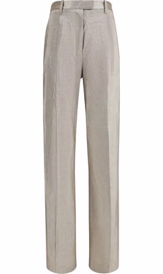 Silver Polyester Casual Pants
