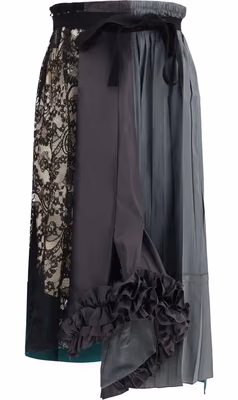 Multicolor Silk Midi Skirt