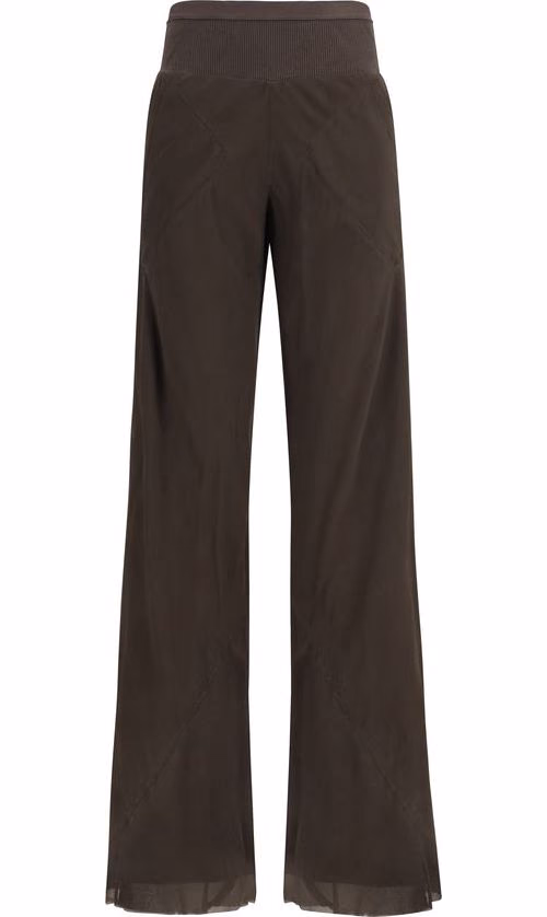 Rick Owens Brown Silk Casual Pants