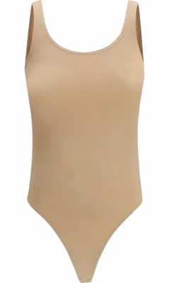 Beige Cotton Bodysuit
