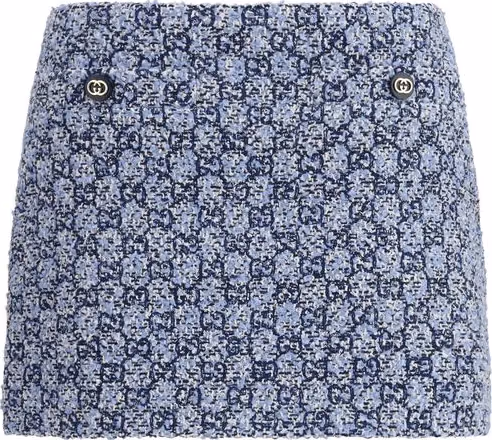 Gucci Blue Cotton Mini Skirt