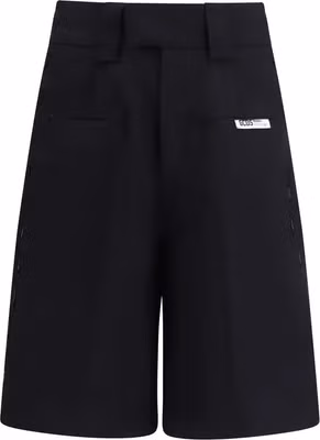 Black Cotton Bermuda Shorts