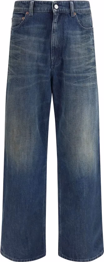 MM6 Blue Cotton Straight-Leg Jeans