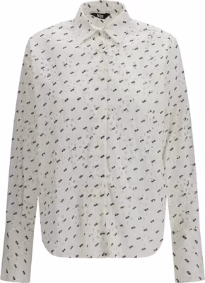 White Cotton Pattern Shirt