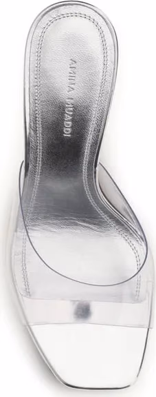 Amina Muaddi Silver Pvc Platform Sandals