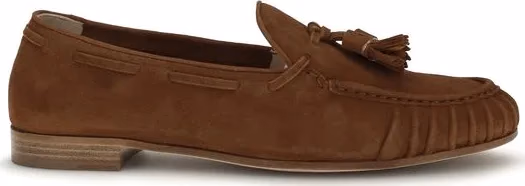 Fratelli Rossetti Brown Calf Leather Bos Taurus Slip-On Loafers