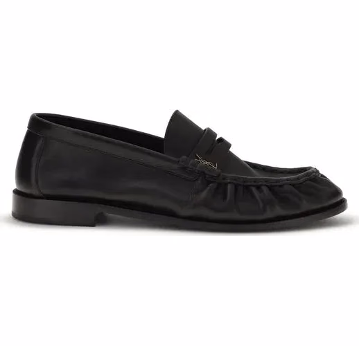 Saint Laurent Black Calf Leather Bos Taurus Slip-On Loafers