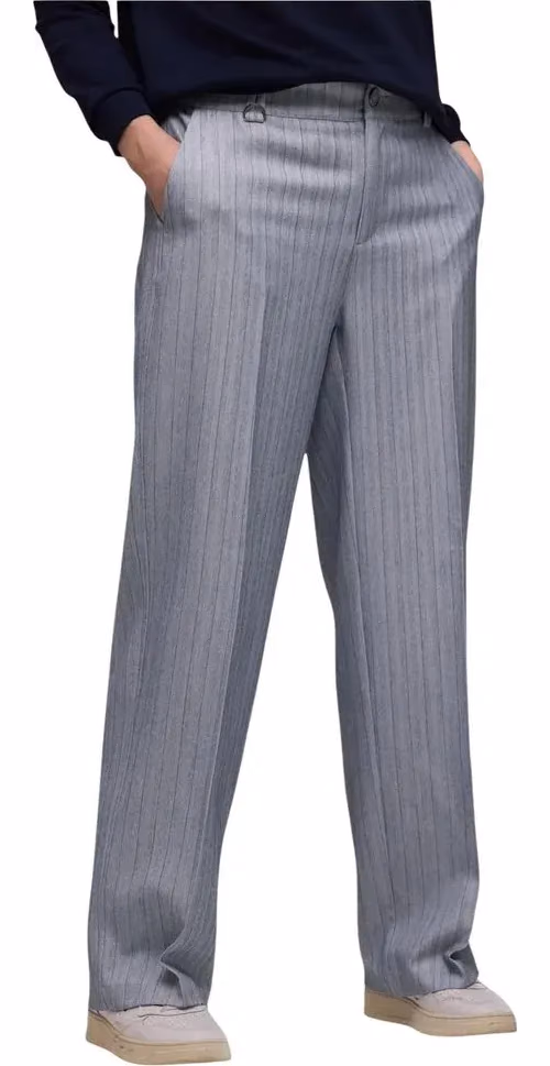 Street One Blue Polyester Casual Pants