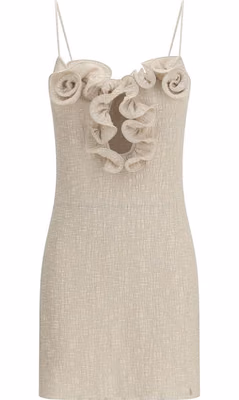 Beige Lyocell Casual Dress