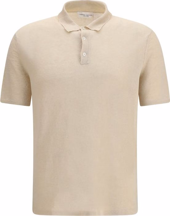Roberto Collina Beige Linen Polo Shirt