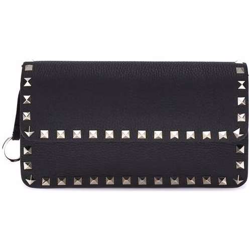 Valentino Garavani Black Calf Leather Bos Taurus Wallet