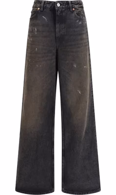 Black Cotton Relaxed Fit Jeans