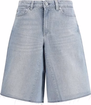 Blue Cotton Bermuda Shorts