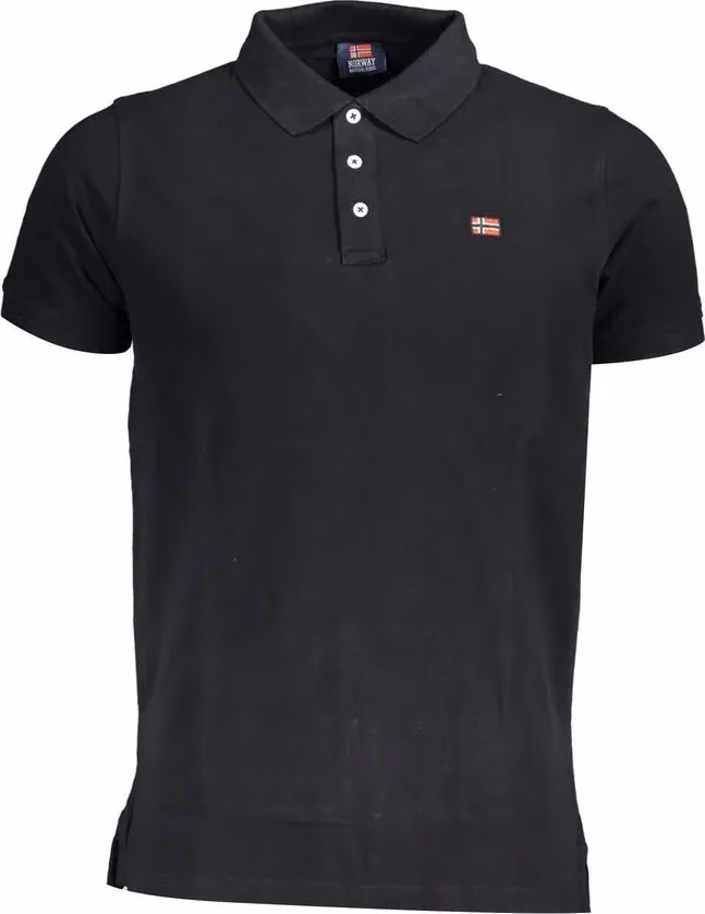 Norway 1963 Black Cotton Men Polo Shirt