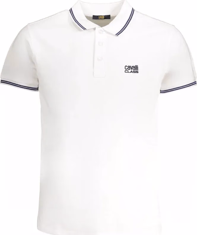 Cavalli Class Bianco Cotton Men Polo