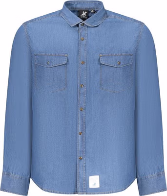 Blue Cotton Men Shirt