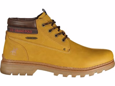Yellow Polyurethane Men Ankle Boot