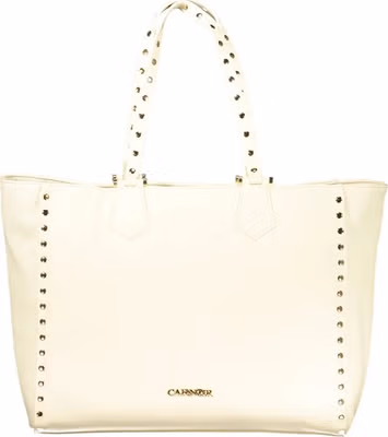 Beige Polyurethane Women's Shoulder Bag