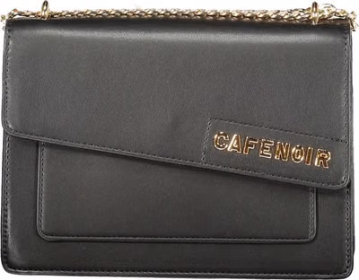 Black Polyurethane Women Shoulder Bag