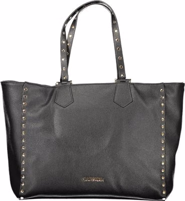 Black Polyurethane Women Shoulder Bag