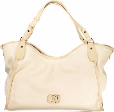 Beige Polyurethane Women Shoulder Bag