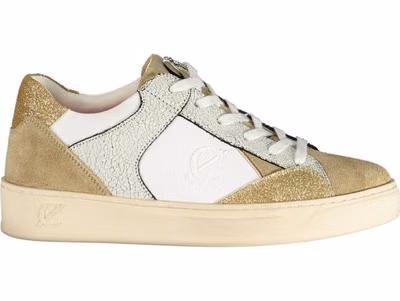 White Polyurethane Women Sneaker