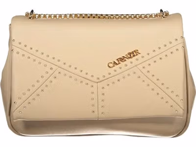 Beige Polyurethane Women Shoulder Bag