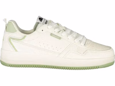 White Polyurethane Women Sneaker