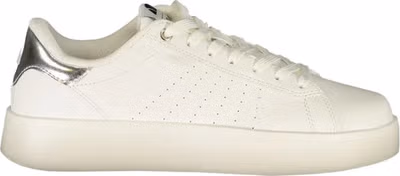 White Polyurethane Women Sneaker