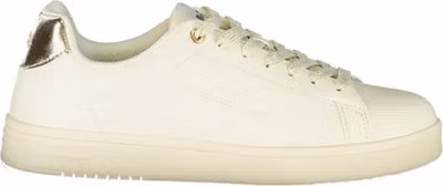 White Polyurethane Women Sneaker