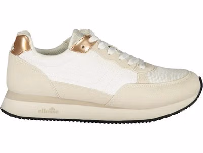 White Polyurethane Women Sneaker