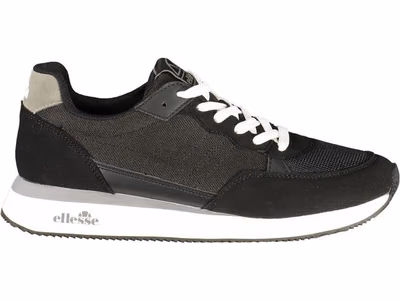 Black Polyester Men Sneaker