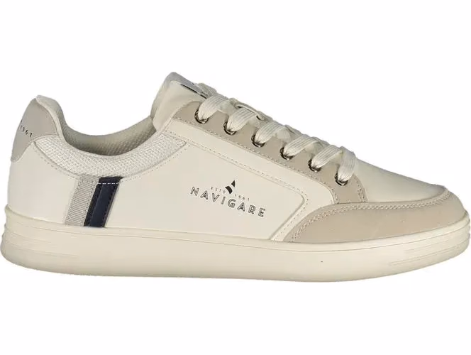 Navigare White Polyurethane Men Sneaker