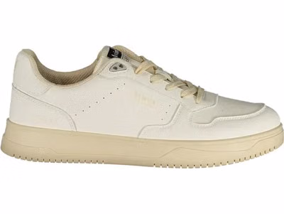 White Polyurethane Men Sneaker