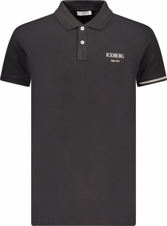 Iceberg Black Cotton Men Polo Shirt