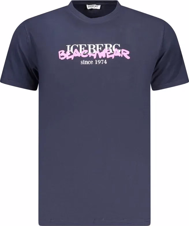 Iceberg Neon Blue Cotton Mens T-Shirt